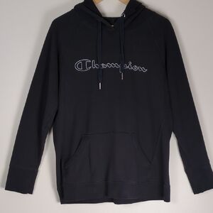 Champion Woman's Black Pull Over Relaxed Hoodie Size L
